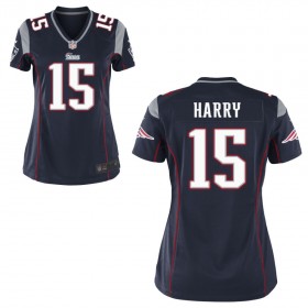 Women's New England Patriots Nike Navy Blue Game Jersey HARRY#15