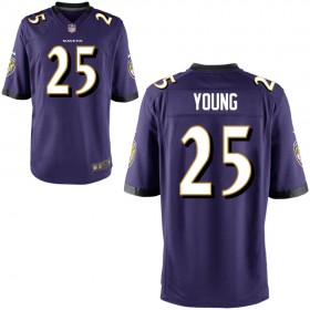 Youth Baltimore Ravens Nike Purple Game Jersey YOUNG#25