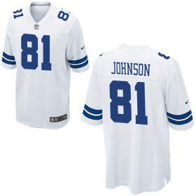 Nike Men's Dallas Cowboys Game White Jersey JOHNSON#81
