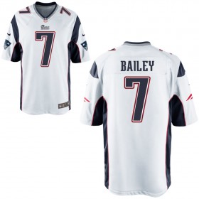 Nike Men's New England Patriots Game White Jersey BAILEY#7