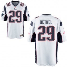 Nike Men's New England Patriots Game White Jersey BETHEL#29