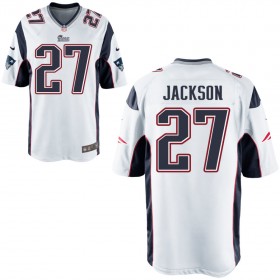 Nike Men's New England Patriots Game White Jersey JACKSON#27