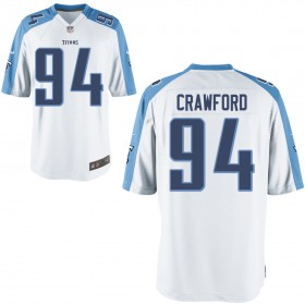 Nike Men's Tennessee Titans Game White Jersey CRAWFORD#94