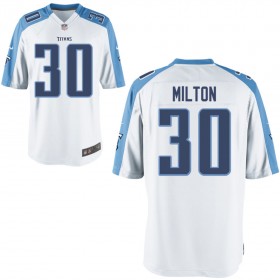 Nike Men's Tennessee Titans Game White Jersey MILTON#30