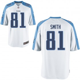 Nike Men's Tennessee Titans Game White Jersey SMITH#81
