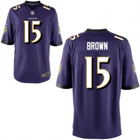 Men's Baltimore Ravens Nike Purple Game Jersey BROWN#15