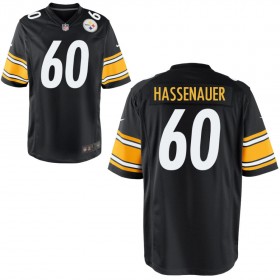 Men's Pittsburgh Steelers Nike Black Game Jersey HASSENAUER#60