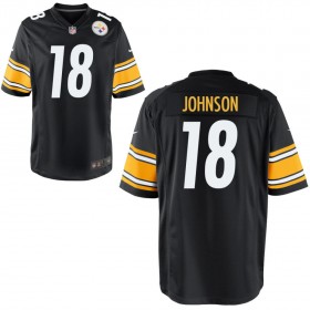 Men's Pittsburgh Steelers Nike Black Game Jersey JOHNSON#18