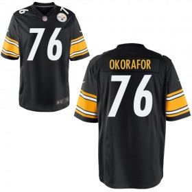 Men's Pittsburgh Steelers Nike Black Game Jersey OKORAFOR#76