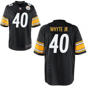 Men's Pittsburgh Steelers Nike Black Game Jersey WHYTE JR#40