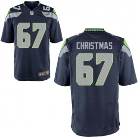 Men's Seattle Seahawks Nike College Navy Game Jersey CHRISTMAS#67