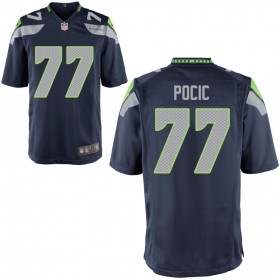 Men's Seattle Seahawks Nike College Navy Game Jersey POCIC#77