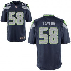 Men's Seattle Seahawks Nike College Navy Game Jersey TAYLOR#58