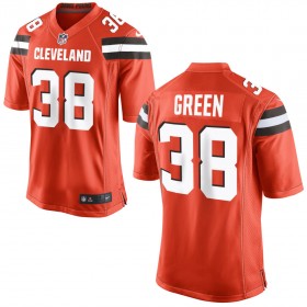 Nike Cleveland Browns Mens Orange Game Jersey GREEN#38