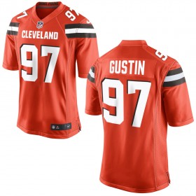 Nike Cleveland Browns Mens Orange Game Jersey GUSTIN#97