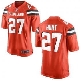 Nike Cleveland Browns Mens Orange Game Jersey HUNT#27