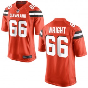 Nike Cleveland Browns Mens Orange Game Jersey WRIGHT#66