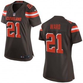 Women's Cleveland Browns Nike Brown Game Jersey WARD#21