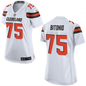 Nike Cleveland Browns Womens White Game Jersey BITONIO#75
