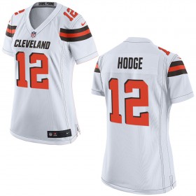 Nike Cleveland Browns Womens White Game Jersey HODGE#12