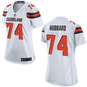 Nike Cleveland Browns Womens White Game Jersey HUBBARD#74