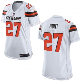 Nike Cleveland Browns Womens White Game Jersey HUNT#27