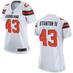 Nike Cleveland Browns Womens White Game Jersey STANTON IV#43