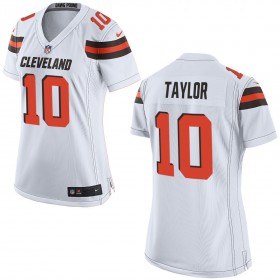 Nike Cleveland Browns Womens White Game Jersey TAYLOR#10
