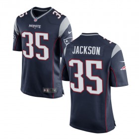 Men's New England Patriots Nike Navy Game Jersey JACKSON#35