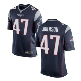 Men's New England Patriots Nike Navy Game Jersey JOHNSON#47