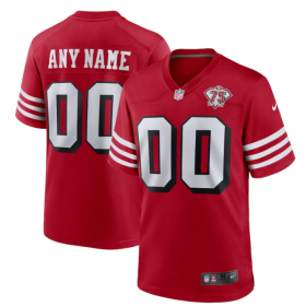 Men's San Francisco 49ers Scarlet 75th Anniversary Alternate Custom Game Jersey